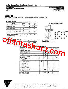 2n3906 npn transistor datasheet pdf